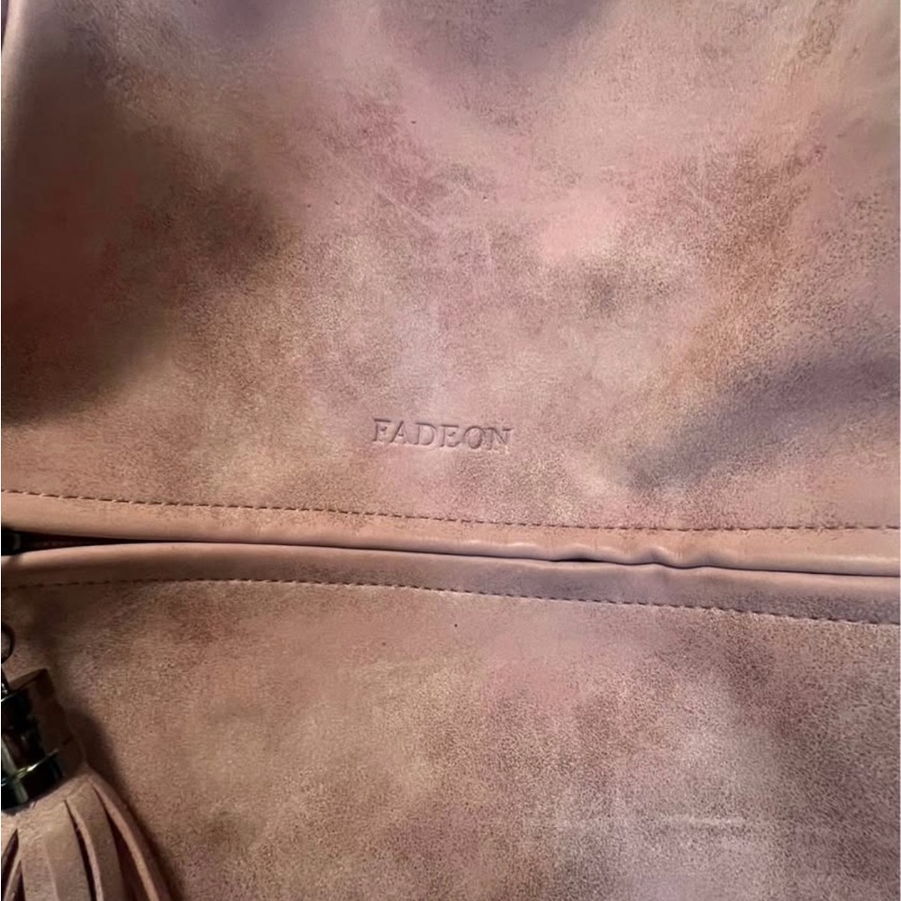 Pink Backpack With Patterned Strap - image 2